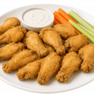 Fully Cooked Lightly Breaded Chicken Wings serving photo
