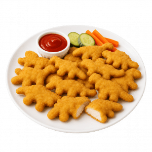 TA'AAM Halal Dino Nuggets serving
